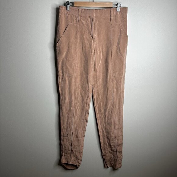Celine Silk Pants Mauve Pink Beige Women’s Size 40 (FLAWS) - Designer Career - Picture 1 of 16